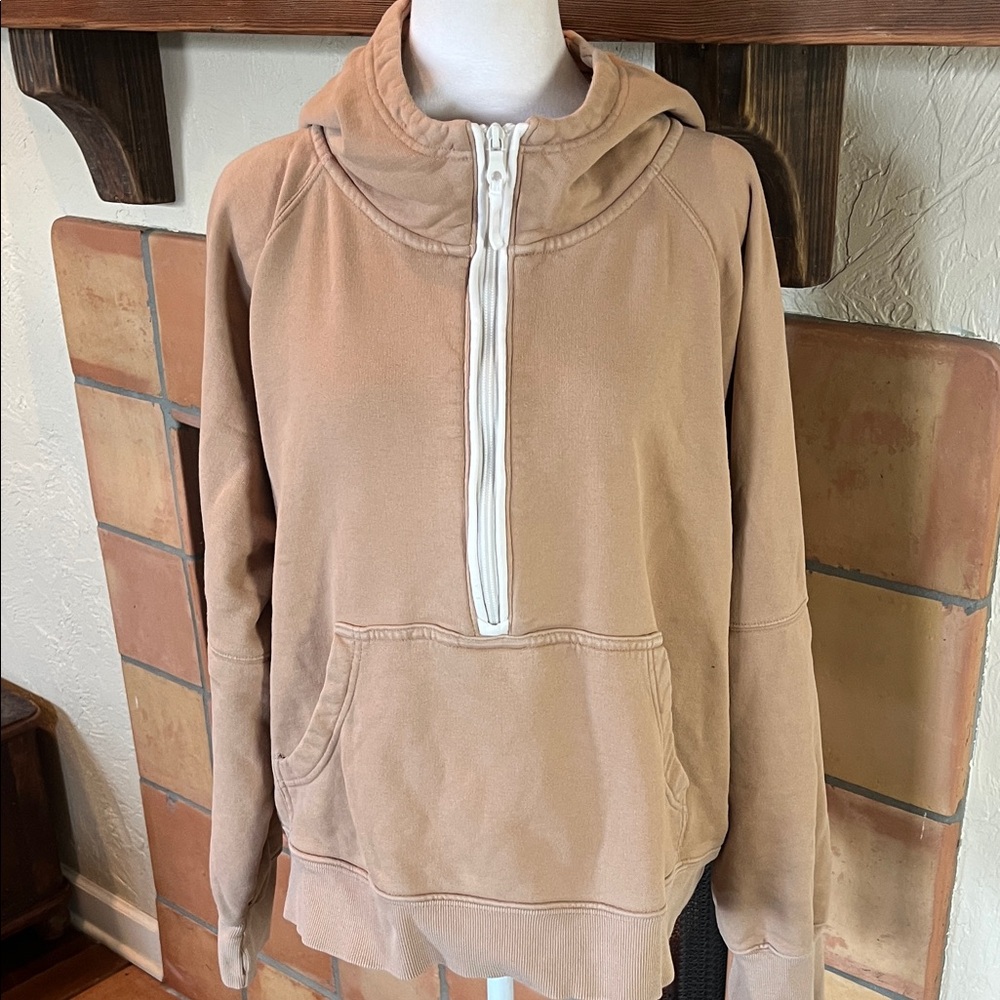Aerie Women’s Half-Zip Hoodie Pullover in Taupe